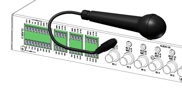 To connect the audio cable from a audio source for the S1808e-A and S1816e-A: 1.