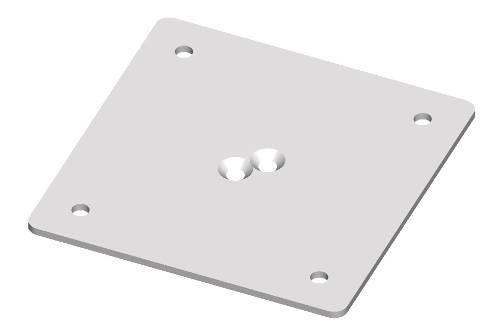 A projector specific bracket is required for this purpose. 003.1122 Flat screen conversion plate.