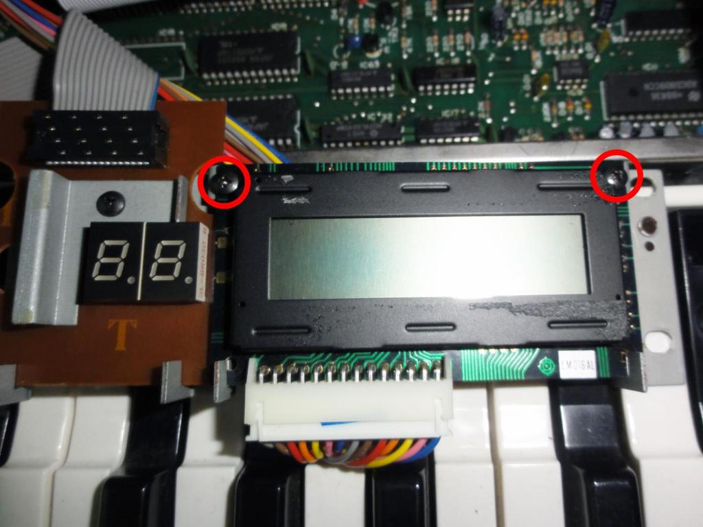 Fig. 5 - LCD attached to bracket with 2 screws Step 4: Now that the LCD bezel/cover is removed you will need to remove the 2 screws that attach the LCD to