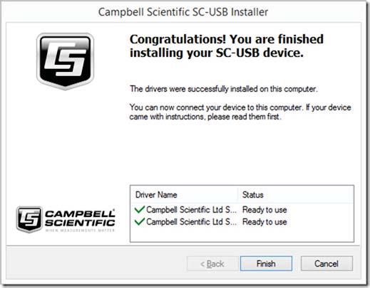 After clicking Next, the drivers will be installed. The program should complete with the following screen.