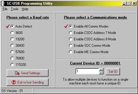 4. Set-up Modes the SC_USB Programming Utility The Set-up button on the SC_USB.