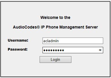 CloudBond 365 26.3 Logging in to the Management Server This section shows how to log in to the IP Phone Management Server UI.