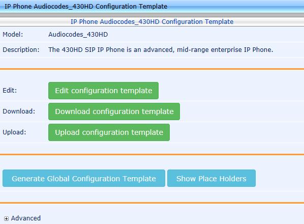 CloudBond 365 29.2 Editing a Configuration Template You can edit a phone model's template, however typically it's unnecessary to change it. To edit a template: 1.