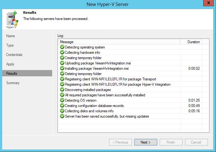 Figure 41-5: New Hyper-V Server - Apply 12. The missing components are installed on the CloudBond 365.
