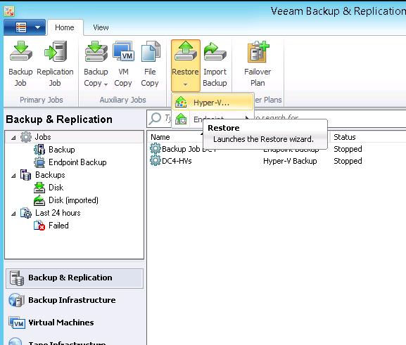 Administration and Maintenance Manual 44. Restoring a CloudBond 365 Backup 44.8 Restoring all VMs from the VBR The procedure below describes how to restore all VMs from the VBR.