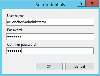 Click the Custom account option and then click Set.'; the following screen appears: Figure 11-4: Set Credentials 7.