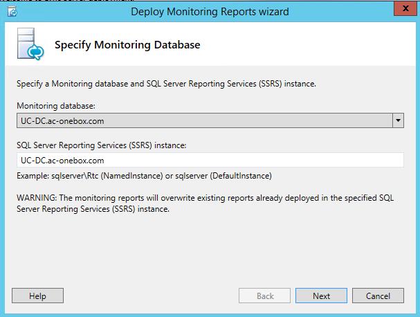 From the Welcome to Lync Server deployment page, click Deploy Monitoring Reports;