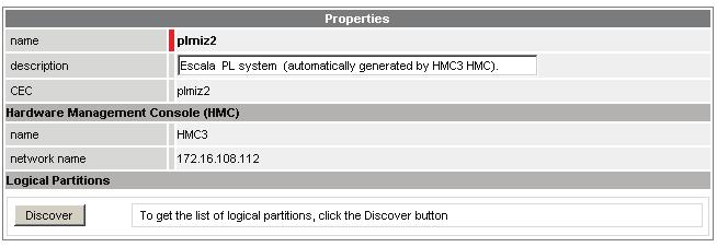 Escala LPARs page It is possible: to create a single partition using the New LPAR button to edit or delete a platform using the <Platform Name> link to edit a logical