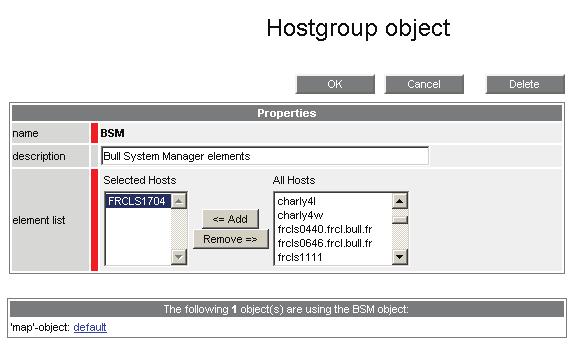 3.2 Configuring Hostgroups The Hostgroup allows you to structure a set of hosts (element list). This set can be displayed in the Hostgroups view in the Bull System Manager Console.
