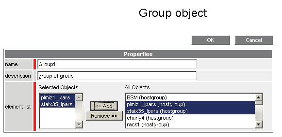 3.3 Configuring Groups A Group is a simple way to gather other groups, Hostgroups (with the hosts they contain) and hosted categories (categories in host).