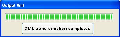 When the following message appears, click XML transformation completes. The slideshow is saved in a folder with the Scenario Name you gave. (For the Scenario Name, see step 2, 4.3.