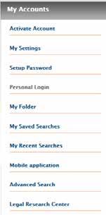 Chapter 2 - MSBA Page #2-4 The Home Page: My Accounts. The My Accounts section of the homepage puts everything that makes Casemaker yours on the front page. This includes important settings like: 1.