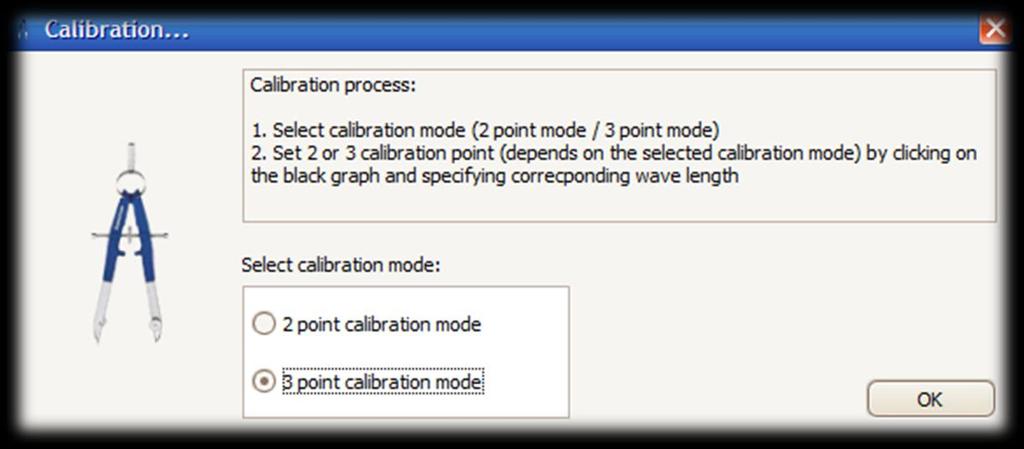 2. A message box with information about the steps needed to perform the custom calibration appears.