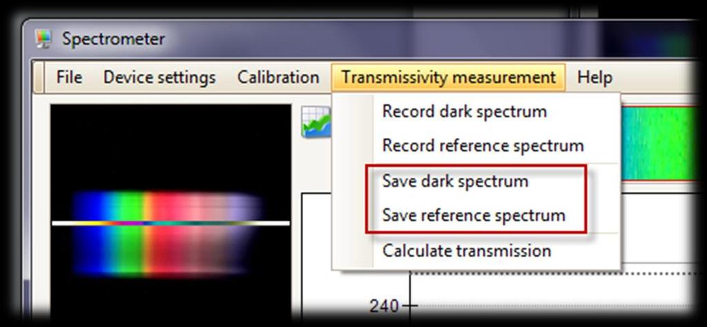 dark or reference spectrum use the