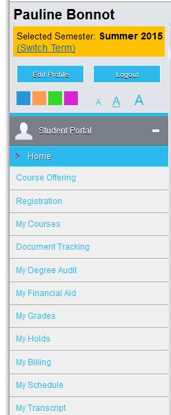 Access the Registration page Under your name, check that the Selected Semester is the one you want to register for THIS
