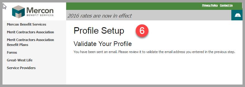 Step 6: A verification email will be sent to the email address entered