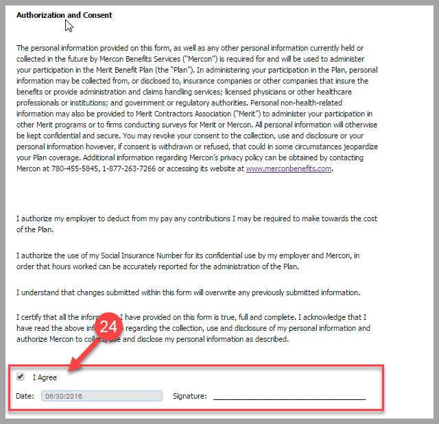 4.2.5 Authorization and Consent In the Authorization and Consent section, you must check the I Agree box or your enrolment