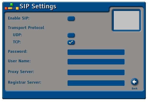 Figure 3.3 SIP Settings Screen Note that the VSX will only register with the SIP Registrar Server when it starts (i.e. reboots).