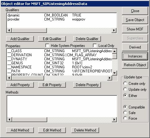 8. Click Instances to open the Query Result dialog box.
