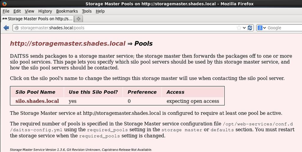 Demo Archival Storage, open a new tab and browse to the DAITSS StorageMaster URL, http://storagemaster.
