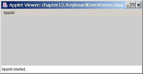is pressed. keyreleased(keyevent e) Called when a key is released. keytyped(keyevent e) Called when a key is pressed and then released.
