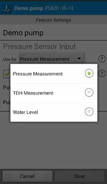 Pressure sensor must be enabled in installations settings, see Figure 8 Installation settings on page 13. Pressure measurement requires a pressure sensor.