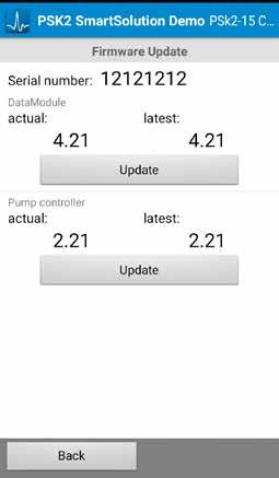 32 PumpScanner 3.3.3.7 Pumps Firmware Update Access to firmware updates is role-based and available for technical users only.