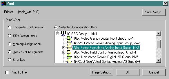 6 Printing Configuration Information Select Print if you want to print part or all of the configuration.