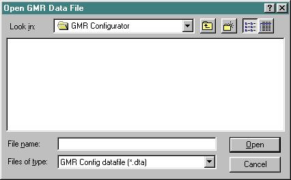 6 Updating an Older GMR Configuration If you have an existing configuration created with the DOS-based version of the GMR Configuration Software, you can import the file and edit it.