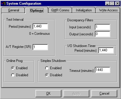 6 System Configuration, The Options Tab On the Options tab, you can customize some basic operating characteristics of your GMR system.