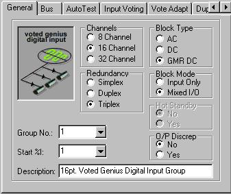 6 Voted Discrete Genius Inputs, the General Tab Description You can enter a name or a description of up to 40 characters for the input group. This is for your information only.