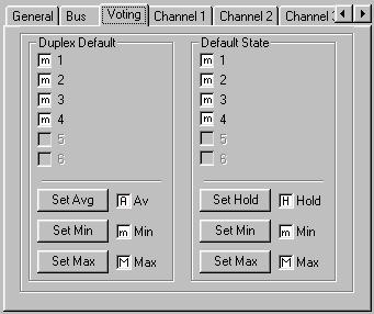 6 Voted Genius Analog Inputs, the Voting Tab The Voting tab sets up both the Duplex Default and the Default State configuration for the group.