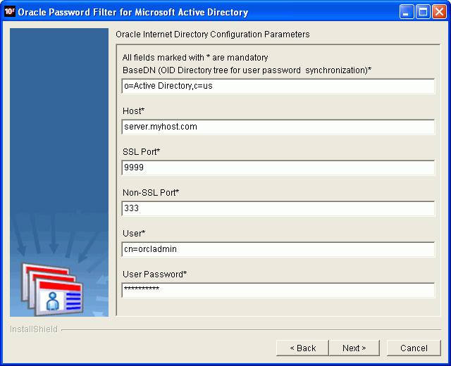 Installing and Reconfiguring the Oracle Password Filter for Microsoft Active Directory 11.