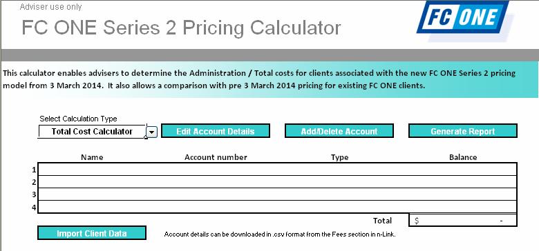 Importing client data Once you ve launched the calculator from n-link, to view your client data