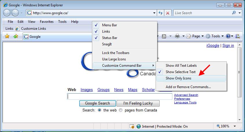 53 6. Right-click on a toolbar, point to Customize