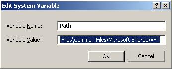 Files\Microsoft Shared\VFP Do not include any