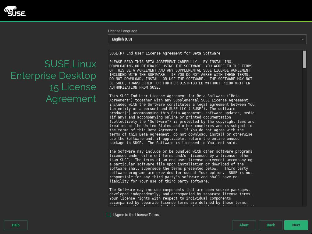 Select a product for installation. You need to have a registration code for the respective product. In the course of this document it is assumed you have chosen SUSE Linux Enterprise Desktop.