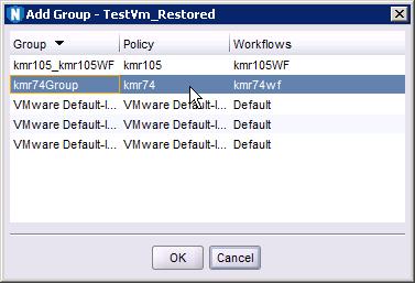 NetWorker VMware Protection with the VMware Backup Appliance (legacy) 2. Select Add to Group. The available groups display, as shown in the following figure. Figure 118 Add group in VMware View 3.