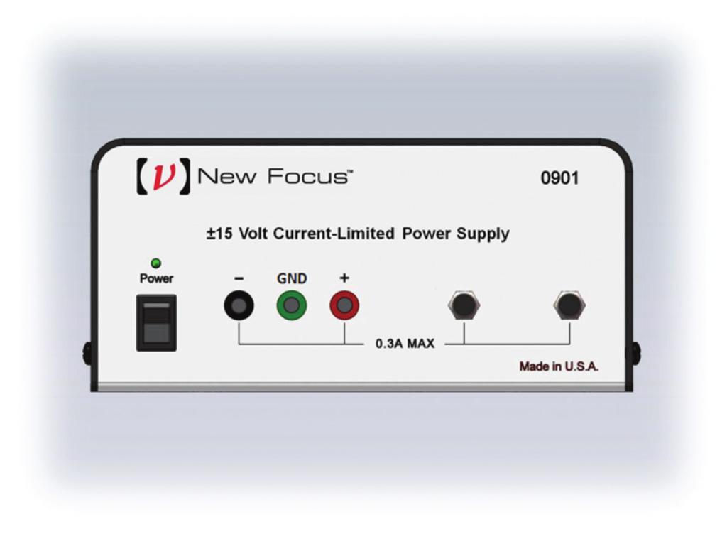 Introduction The New Focus Model 0901 Power Supply is a triple output, low-noise, ±15-V DC power supply.