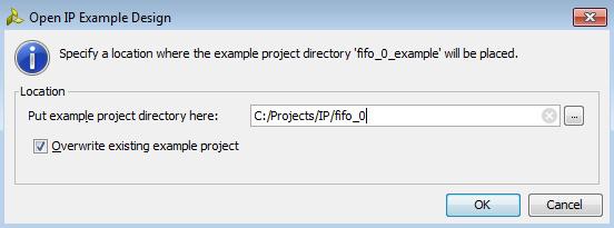Chapter 4: Using IP Example Designs The following figure shows the Open IP Example Design dialog box.