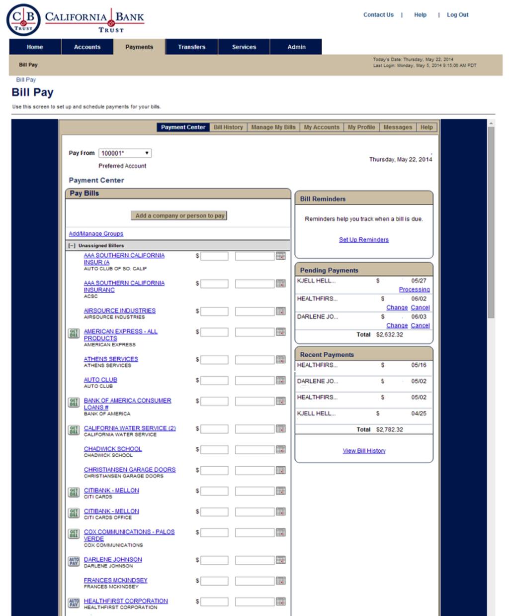 BILL PAY OVERVIEW Pay bills your way with Direct Business Internet Banking Bill Pay. It saves you time and is convenient.