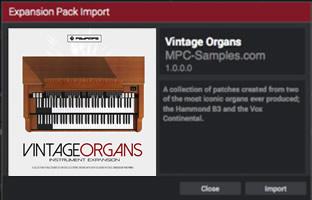 Install: MPC Software Expansion Browser Locate the Vintage Organs Expansion Installer.XPN file - this expansion installer is suitable for both MPC Software 2.0 and 1.9.