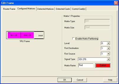 At the main window, double-click on the Panacea Clean/Quiet switch router entry. 2. Select the Router Frame tab.