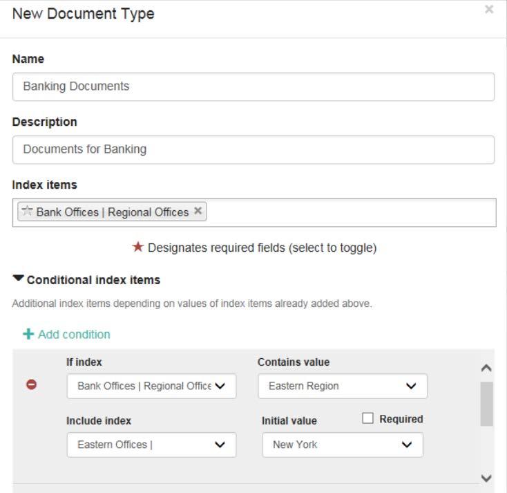 1. Enter the name of the new document type in the Name field. 2. If desired, enter any notes or comments in the Description field. 3.