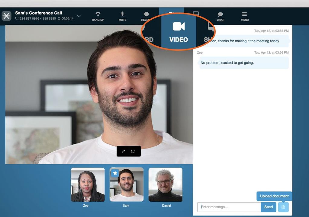 Video Conferencing Once in your online conference room, each participant can toggle their video on and off by pressing the