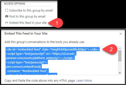 performing the following steps: Access the group you created and wish to embed 1.