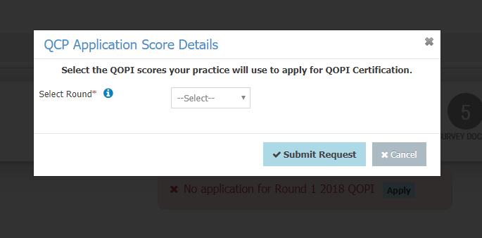 Login to the portal, select QOPI Certification from the black navigation menu on the left, then select