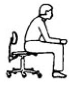 30. There is no space between spine and backrest. 3 [1] Arrange workstation to allow proper back support. (i.e. position keyboard closer to user, bring monitor closer to user).