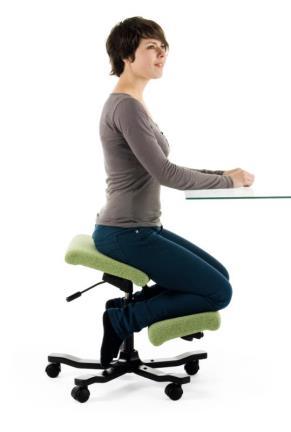 The kneeling chair is an office chair that has no back, and places the user in a modified kneeling position.