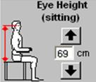 html Popliteal height 58 Sitting eye height range [cm] 58 Eye height (sitting) [cm] 80
